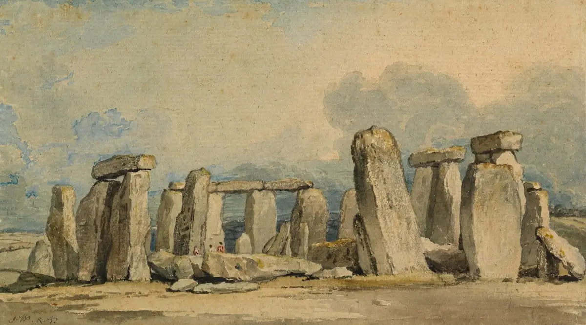 Stonehenge-et ábrázoló akvarell